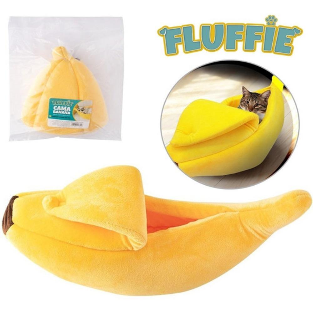 CASINHA CACHORRO CAMINHA PET GATO BANANA CAMA PELUCIA GRANDE PORTATIL ALMOFADA