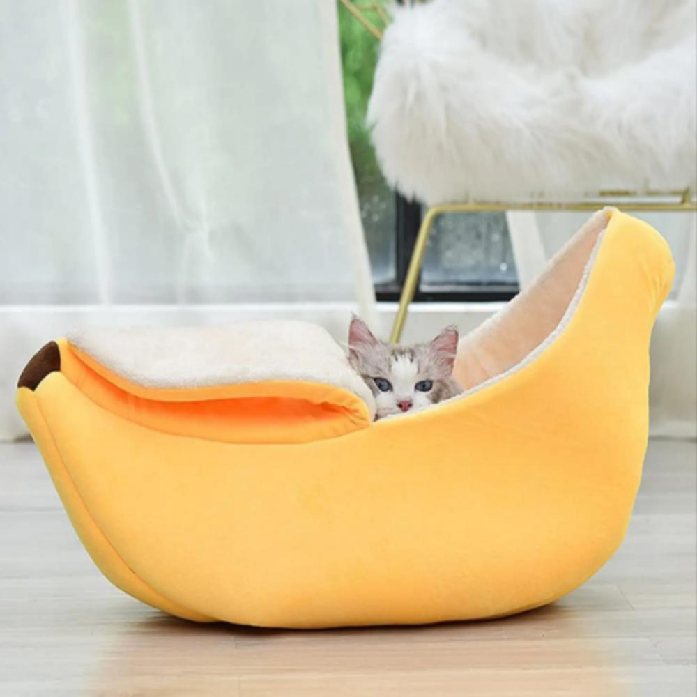 CASINHA CACHORRO CAMINHA PET GATO BANANA CAMA PELUCIA GRANDE PORTATIL ALMOFADA