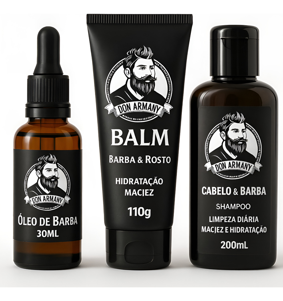 Kit Don Armany Para Barba Shampoo, Balm E Óleo Milion