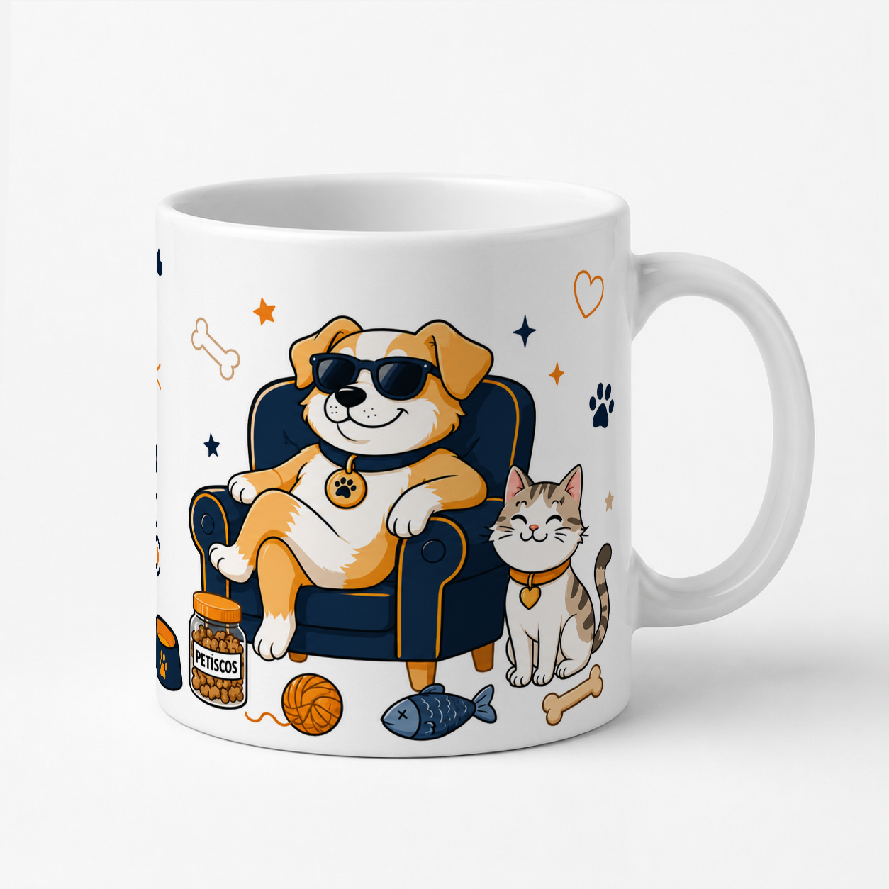 Caneca Eu Trabalho para Sustentar o Estilo de Vida do Meu Pet