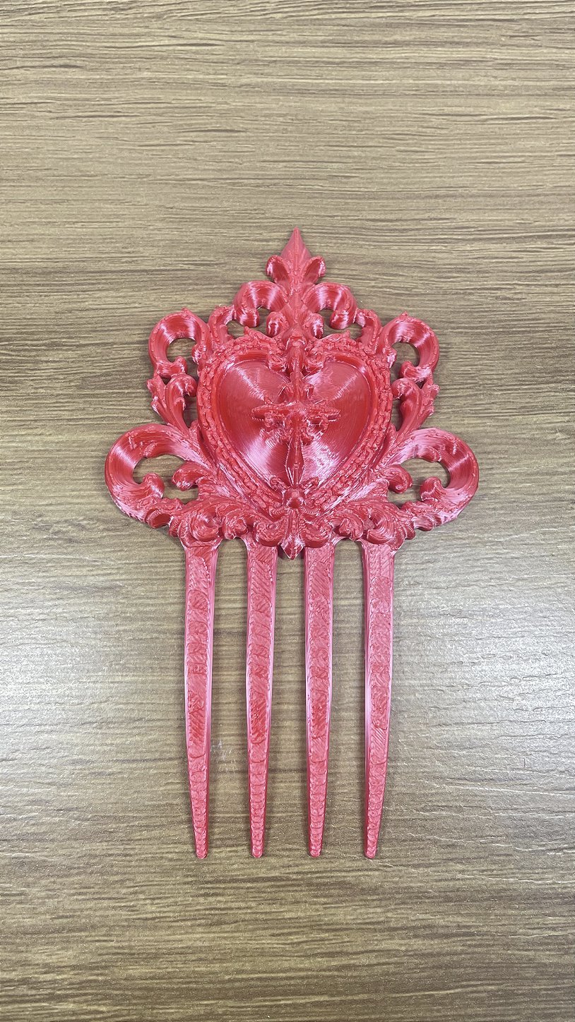 Prendedor de Cabelo Gótico Coração Vermelho