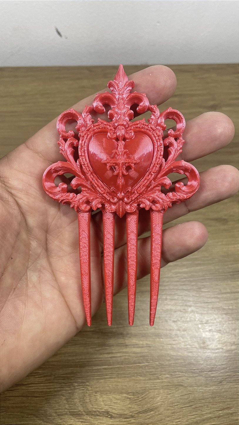 Prendedor de Cabelo Gótico Coração Vermelho