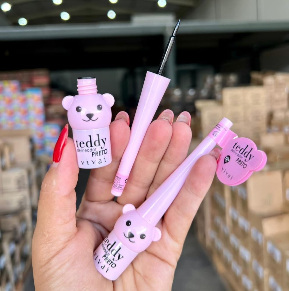Delineador Líquido Preto Vivai Teddy