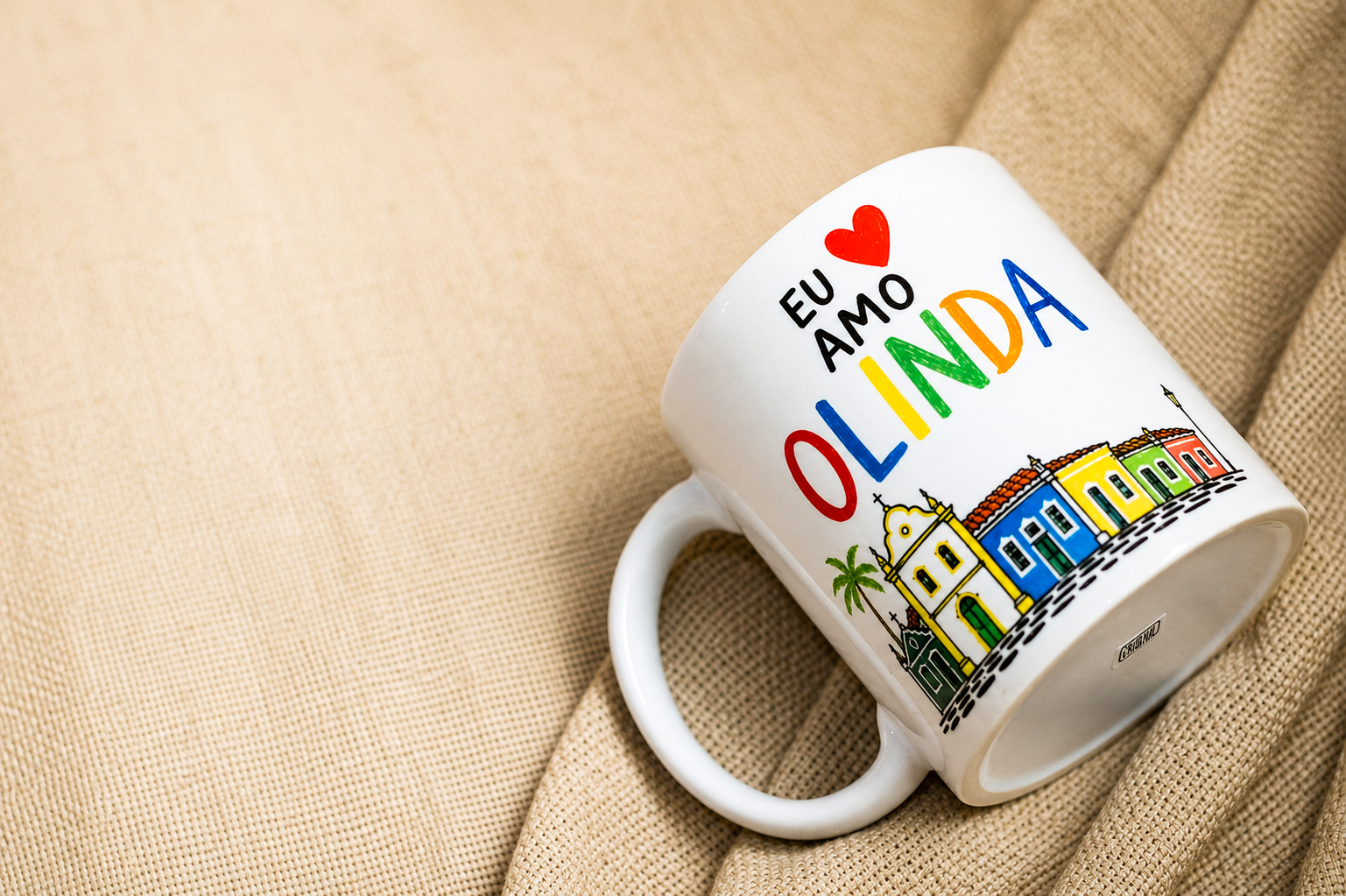 Caneca Eu amo Olinda 330 ml Cerâmica