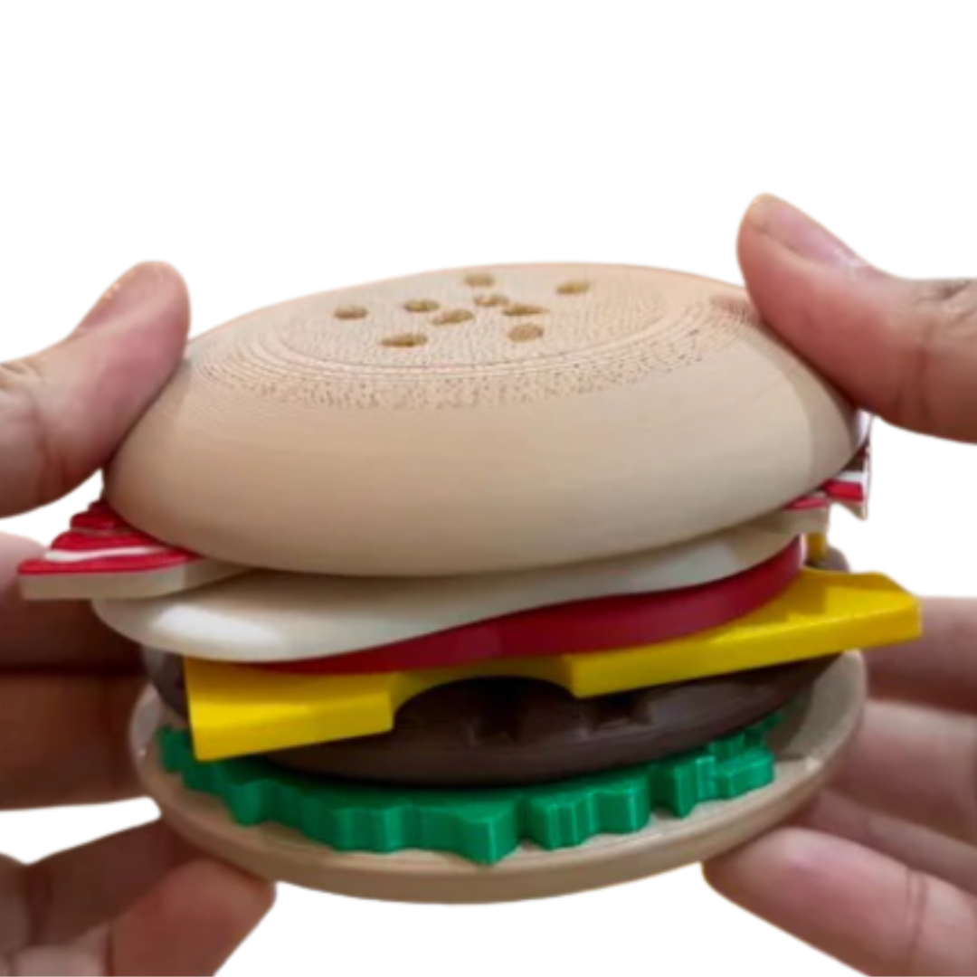Hambúrguer Desmontável Sensorial, Brinquedo Interativo de Montar, Fidget, Coordenação Motora