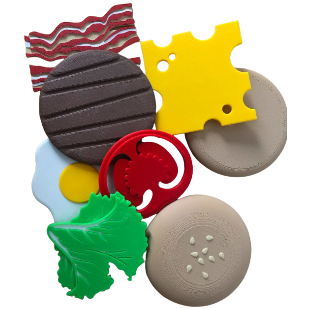 Hambúrguer Desmontável Sensorial, Brinquedo Interativo de Montar, Fidget, Coordenação Motora