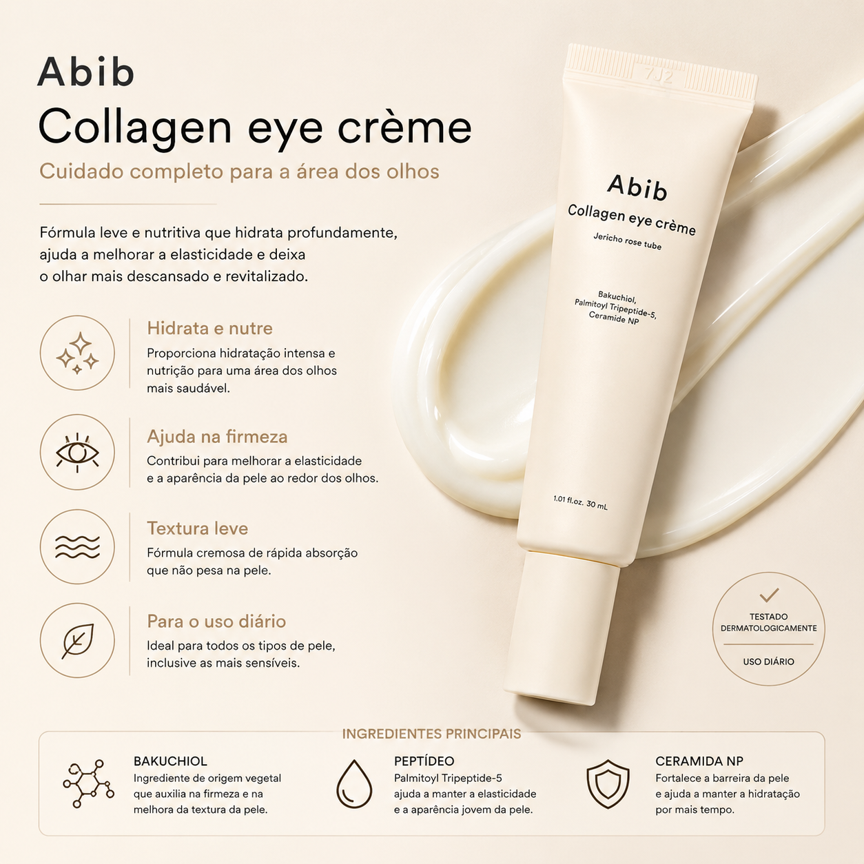 Abib Collagen Eye Cream Jericho Rose Tube – Creme para Área dos Olhos