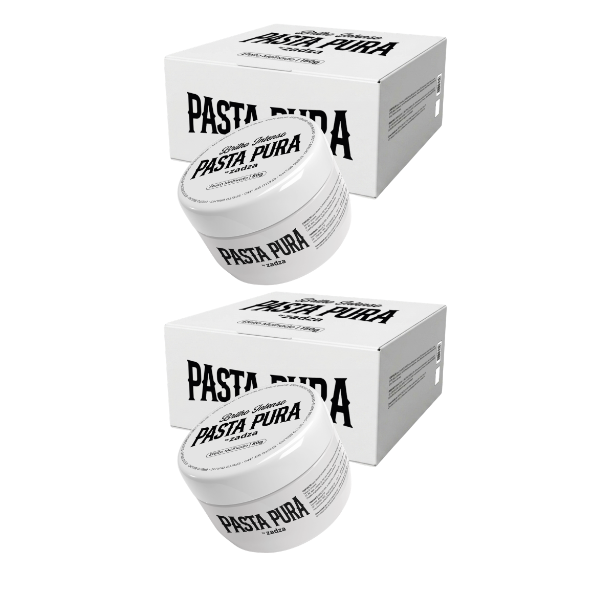 2 Pomada Modeladora 80g Pasta Pura Brilho Intenso by Zadza
