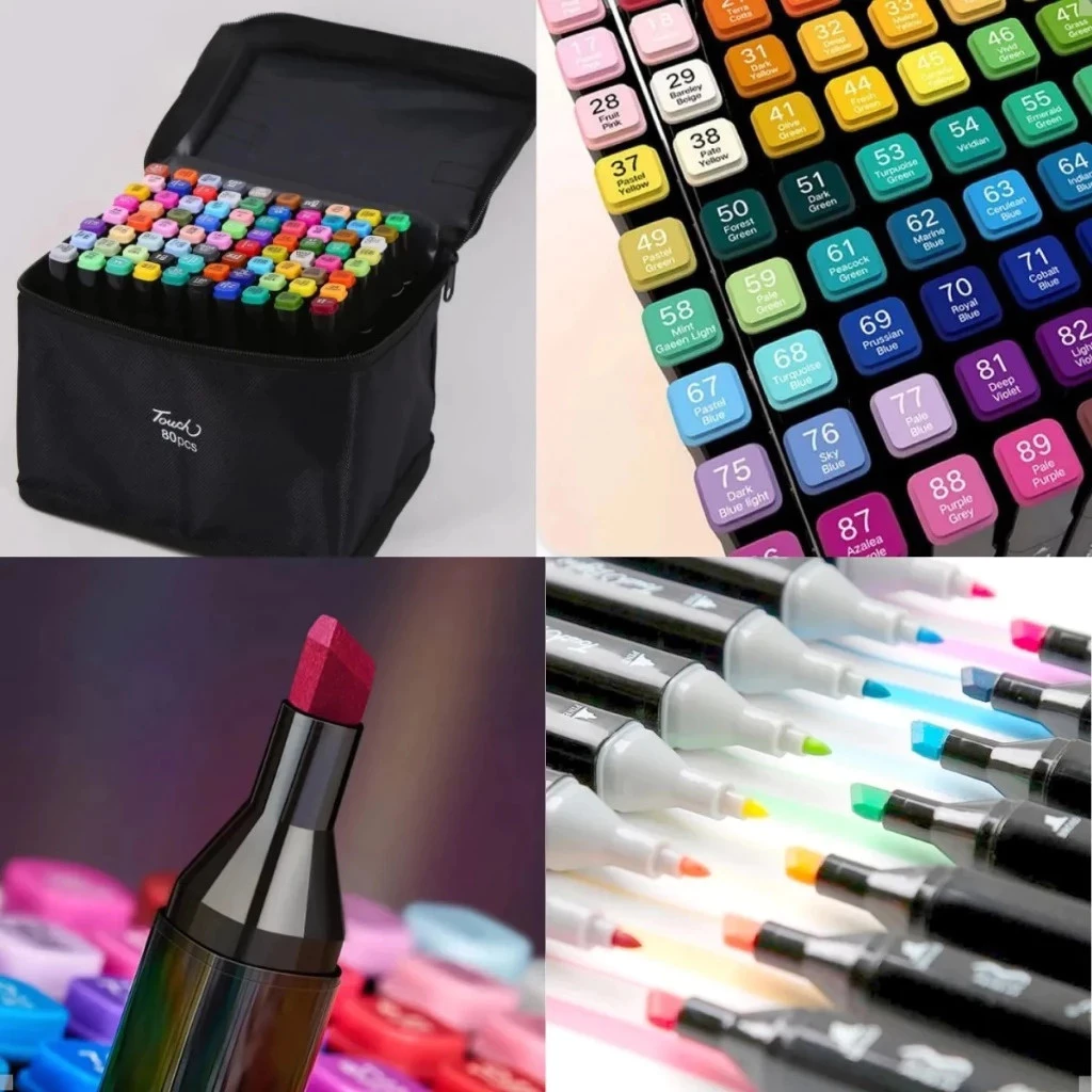 Kit Pintura Infantil 50 Páginas + Canetas 80 Cores