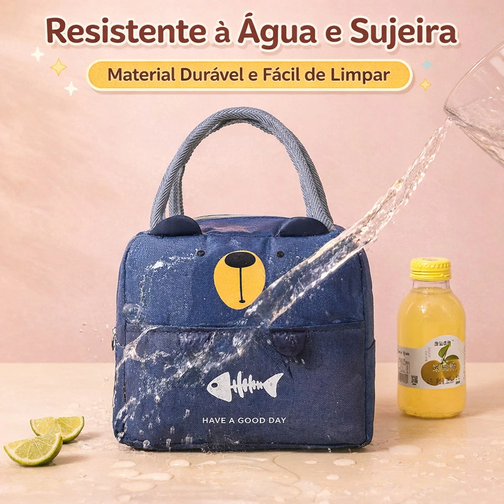 Bolsa Lancheira Térmica Porta Marmita com Orelhinhas