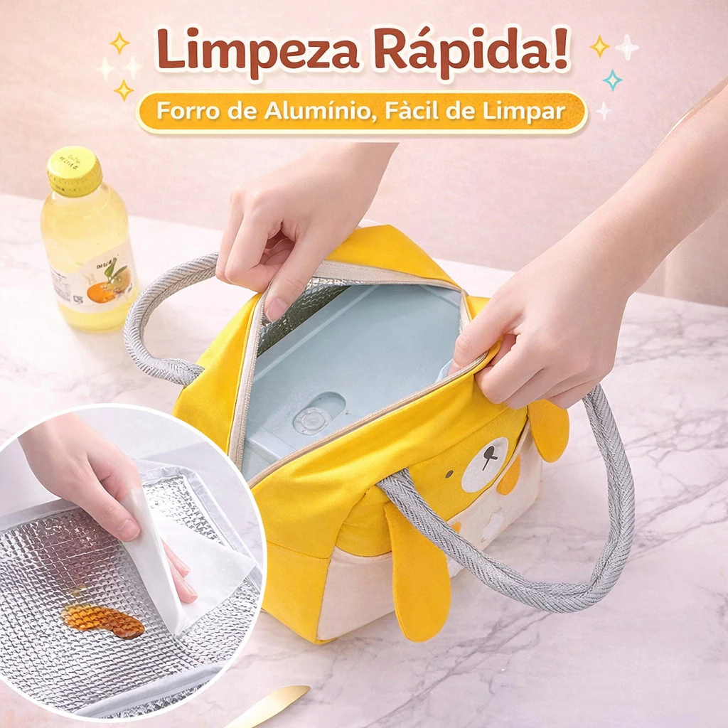 Bolsa Lancheira Térmica Porta Marmita com Orelhinhas
