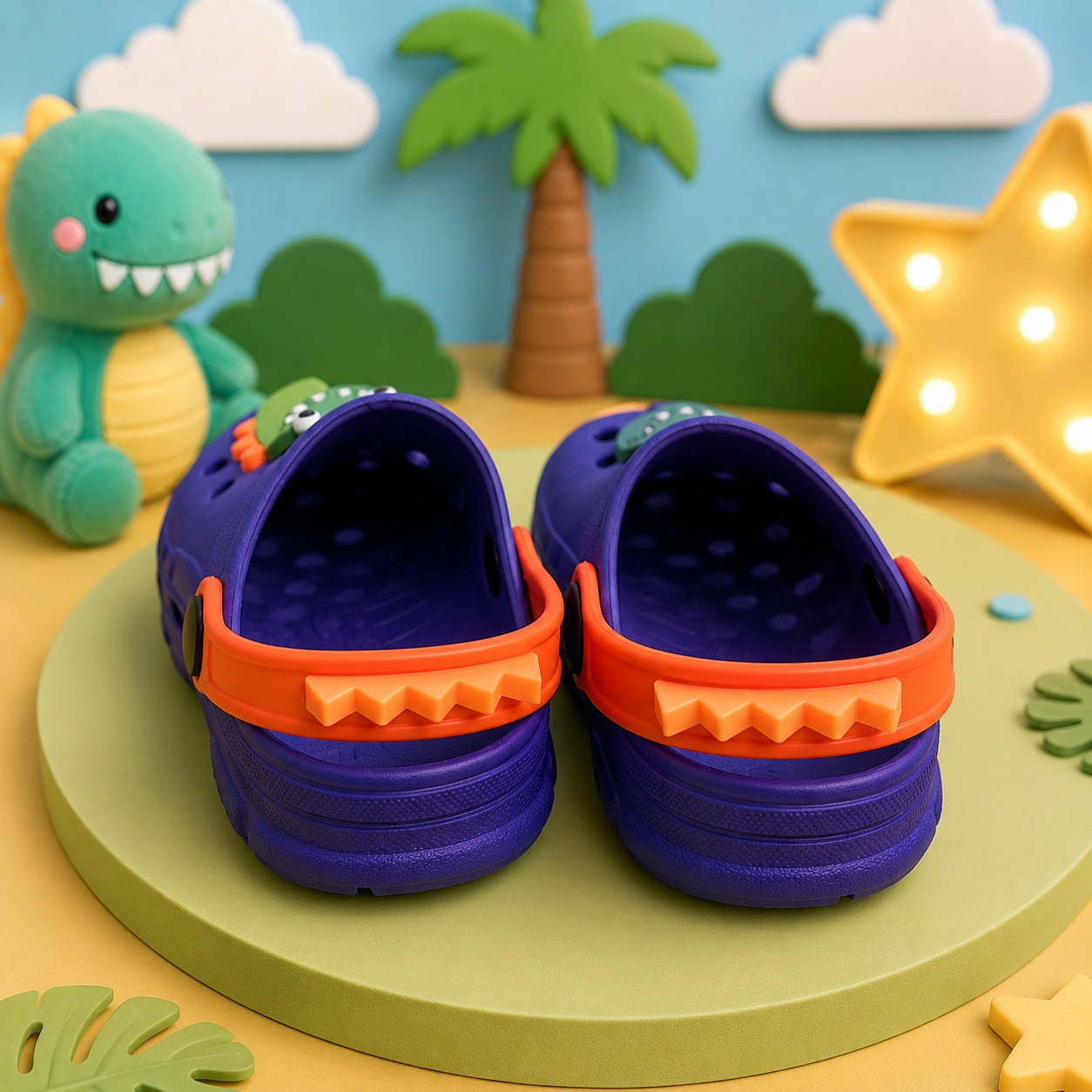 Babuche StarPink Dinossauro Azul Marinho