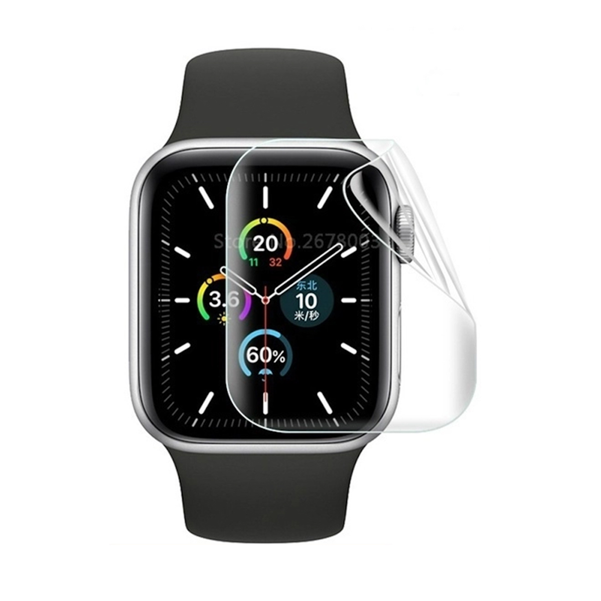 Película 3D Vidro com Borda Preta para Apple Watch Caixa:49mm