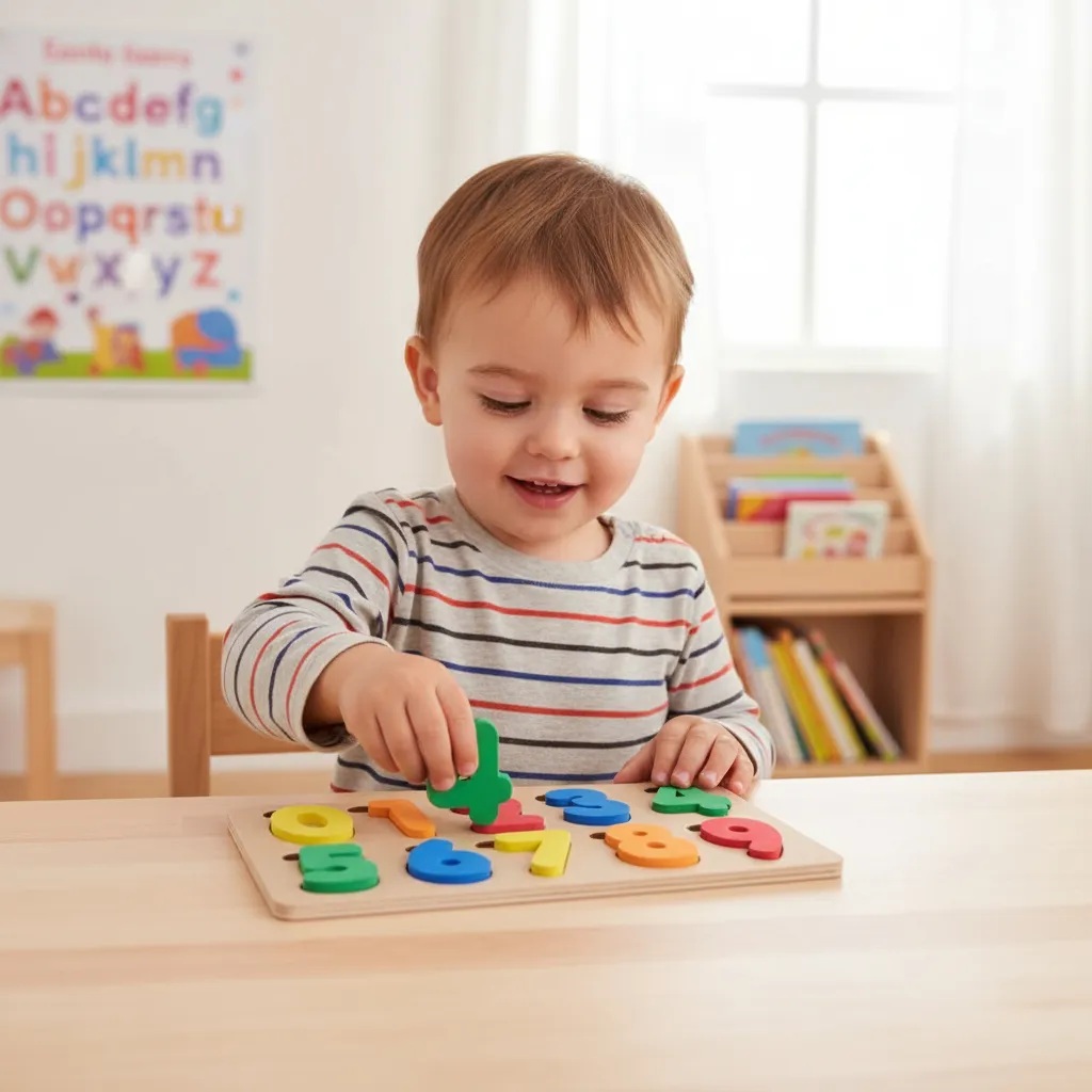 Tabuleiro Numerais base e 10 números em Madeira e EVA Pedaógico Educativo