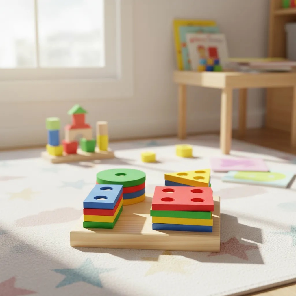 Formas Geométricas Brinquedo Educativo Infantil em Madeira e EVA Pedagógico