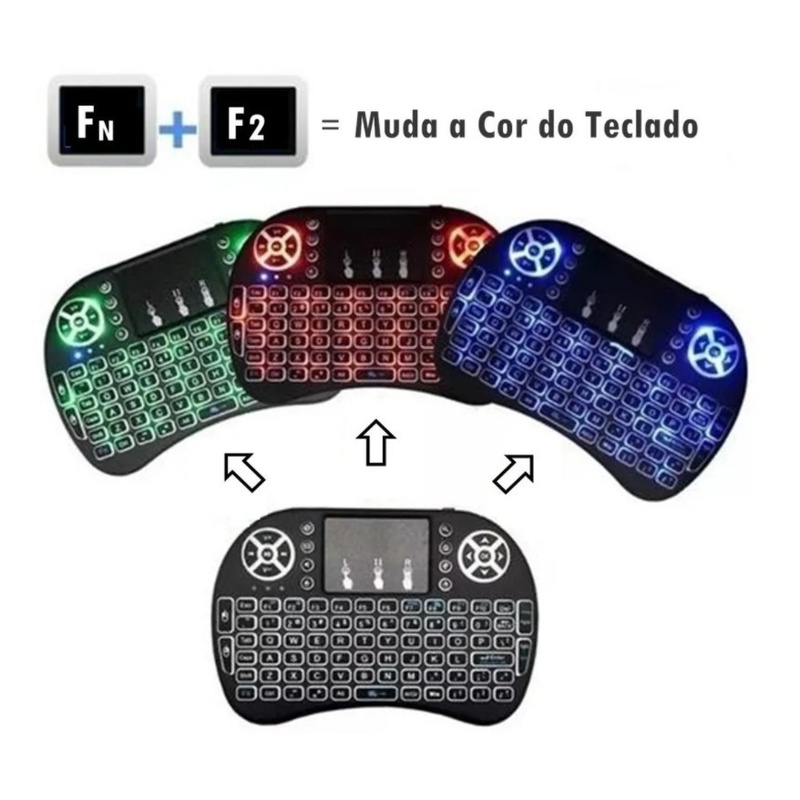 Mini Teclado Iluminado Controle Sem Fio MarisaStore
