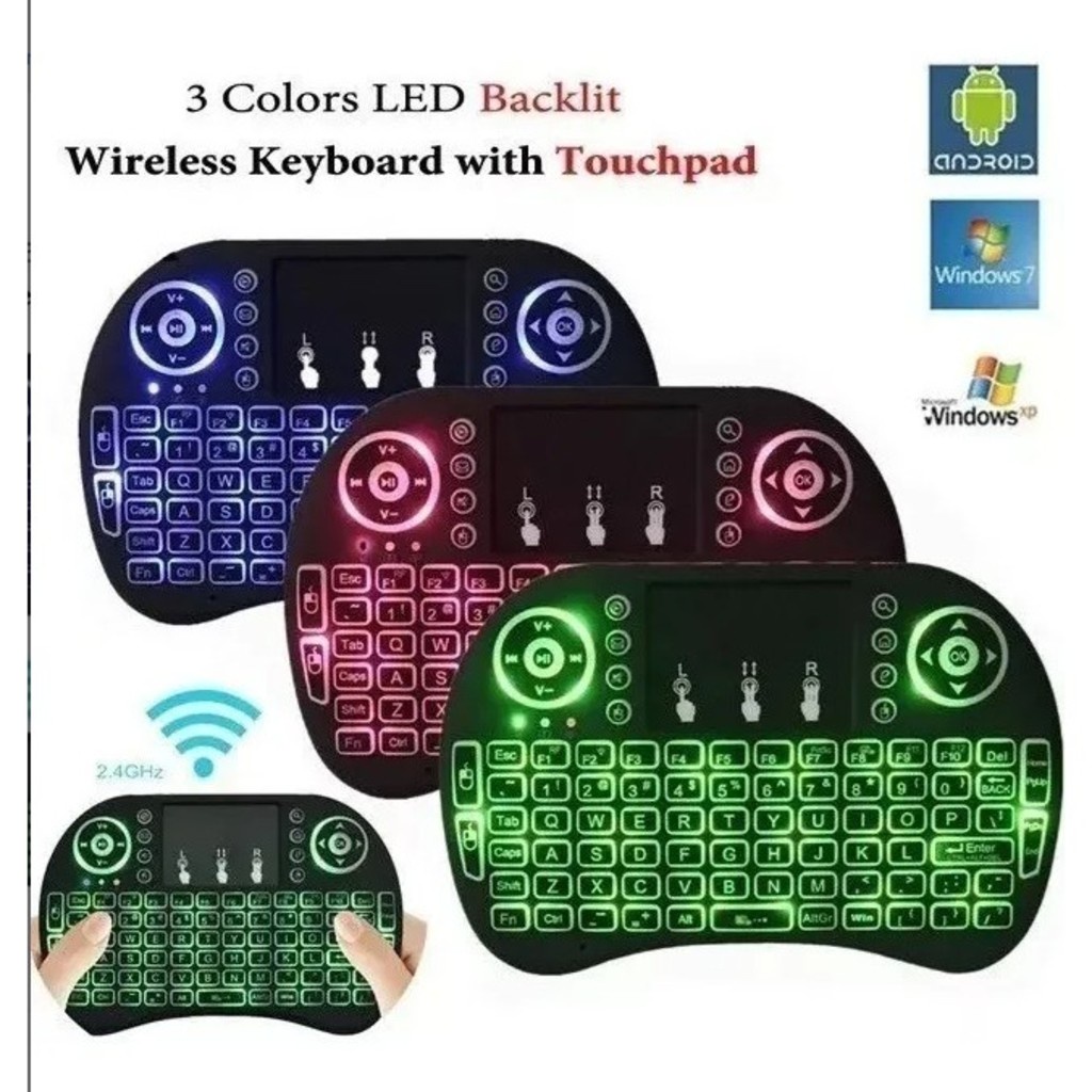 Mini Teclado Iluminado Controle Sem Fio MarisaStore