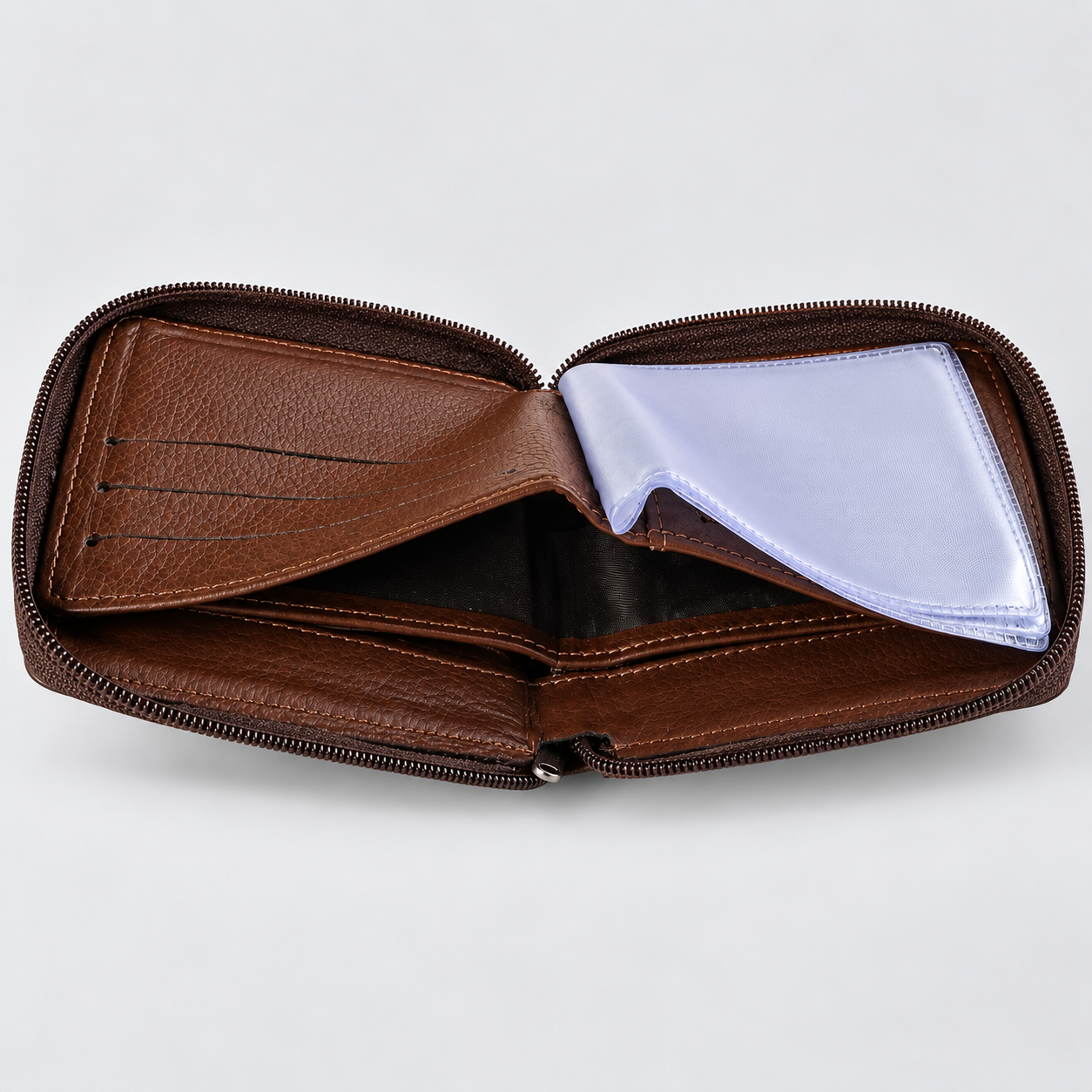 Carteira de Couro Masculina com Zíper