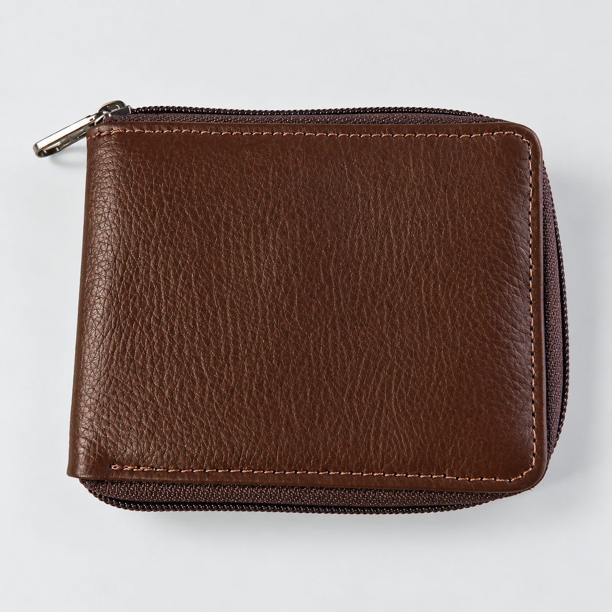 Carteira de Couro Masculina com Zíper