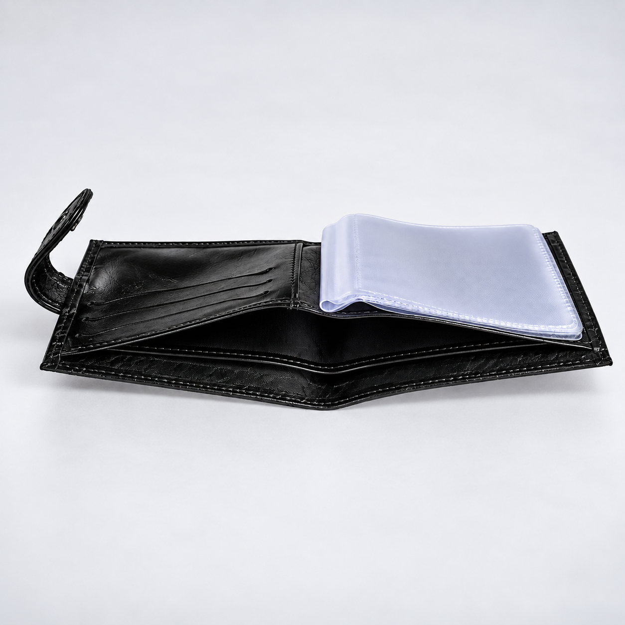 Carteira de Couro Social Com Ponteira Masculina