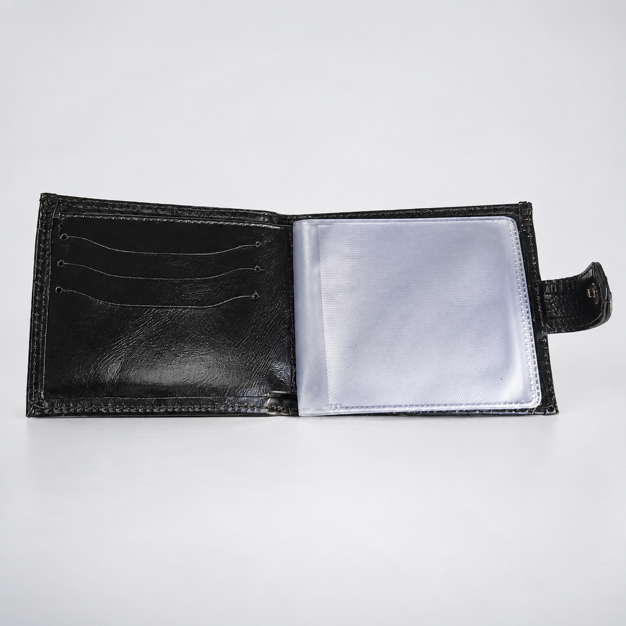 Carteira de Couro Social Com Ponteira Masculina