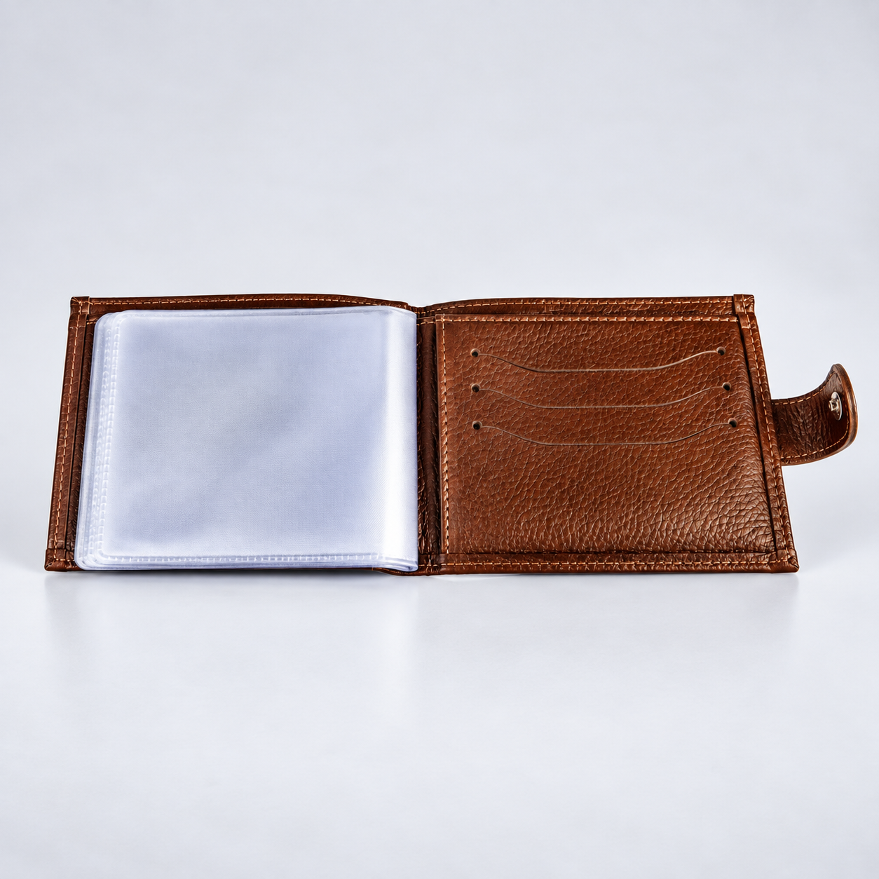 Carteira de Couro Social Com Ponteira Masculina
