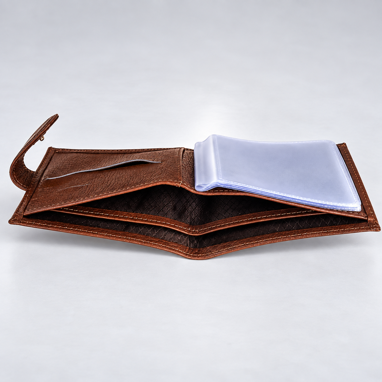Carteira de Couro Social Com Ponteira Masculina