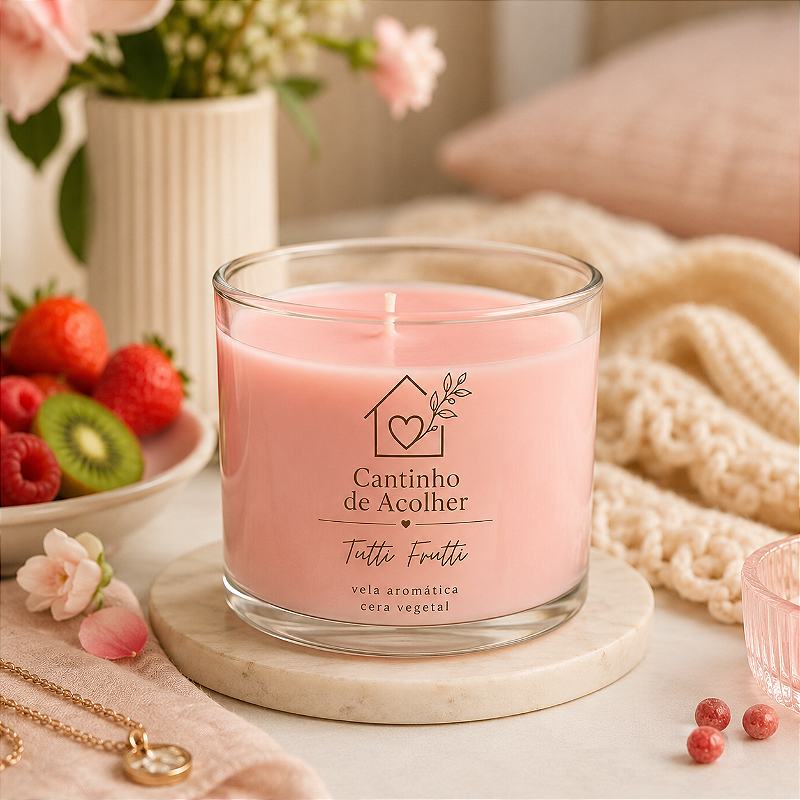 Tutti Frutti | Vela Aromática Artesanal 120g Cantinho de Acolher Criandê
