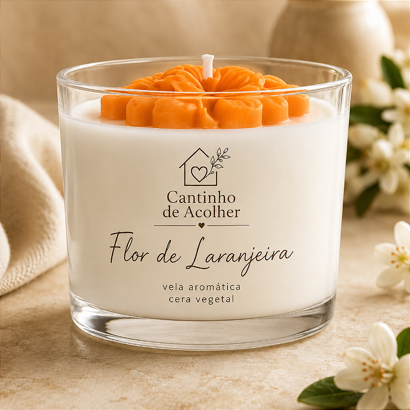 Flor de Laranjeira | Vela Aromática Floral 120g Cantinho de Acolher Criandê