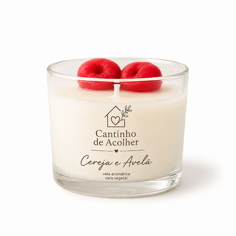 Cereja & Avelã | Vela Aromática Artesanal 120g Cantinho de Acolher Criandê