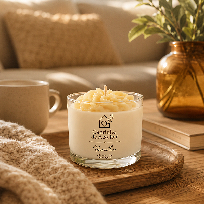 Vanilla 120g | Vela Aromática de Cera de Coco Cantinho de Acolher Criandê