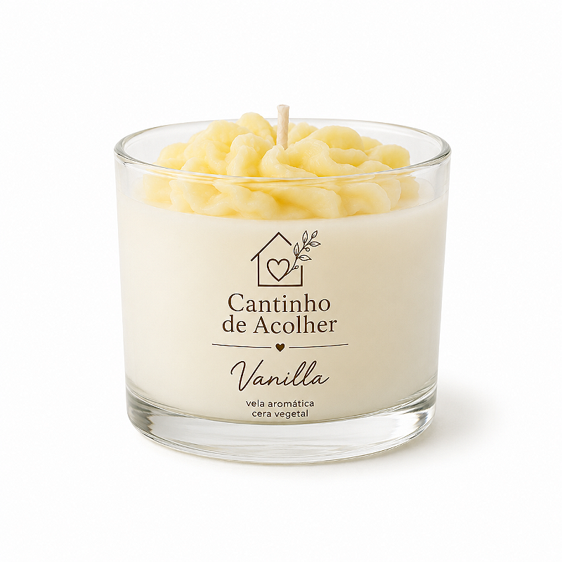 Vanilla 120g | Vela Aromática de Cera de Coco Cantinho de Acolher Criandê