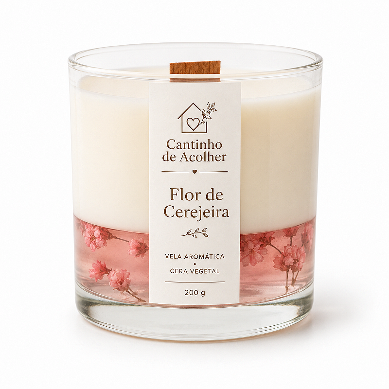 Flor de Cerejeira | Vela Aromática em Gel Translúcido 200g Cantinho de Acolher Criandê