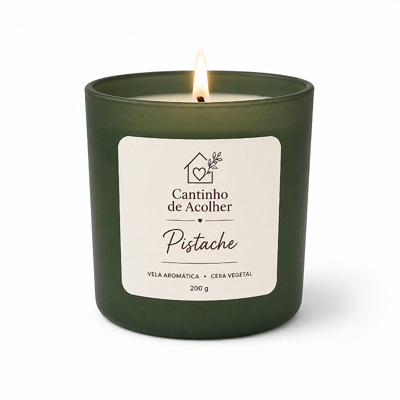 Pistache | Vela Aromática Artesanal 200g Cantinho de Acolher - Criandê