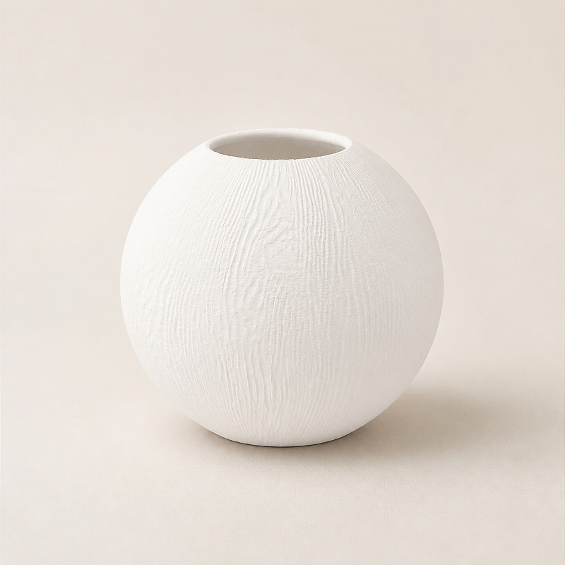 Criandê Vaso Esfera | Entalhe Profundo com Efeito Madeira
