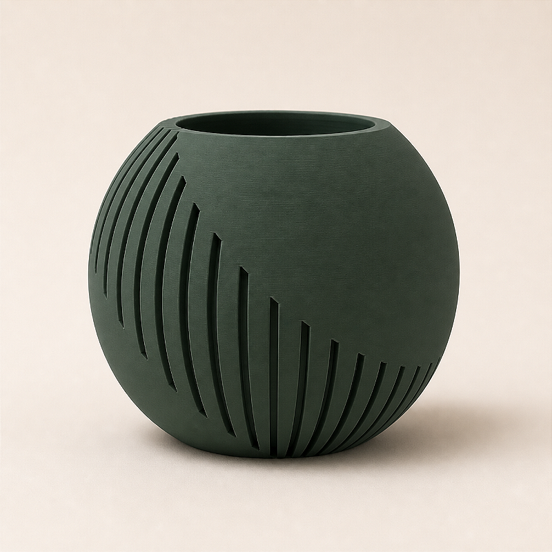 Criandê | Vaso Japandi Esférico com Corte Diagonal