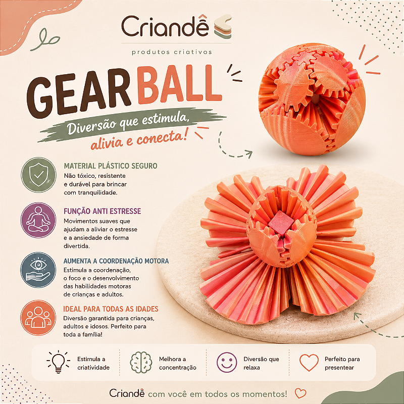 Orbi Flow | Gear Ball Sensorial de Engrenagens Articuladas Criandê