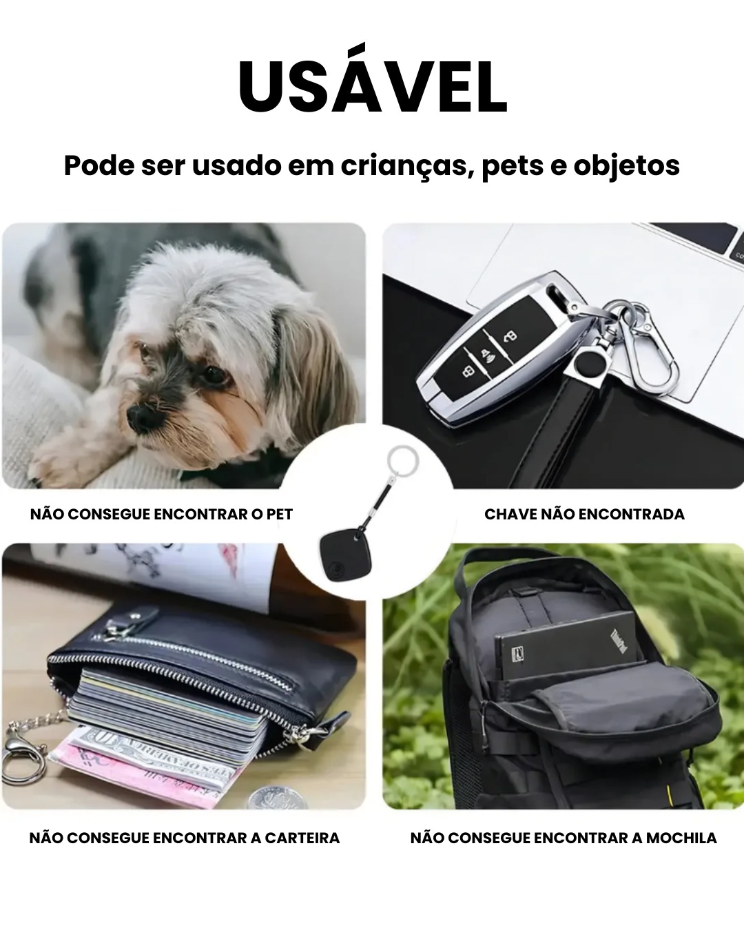 Smart Tag Localizador GPS Branco Compatível iPhone Apple