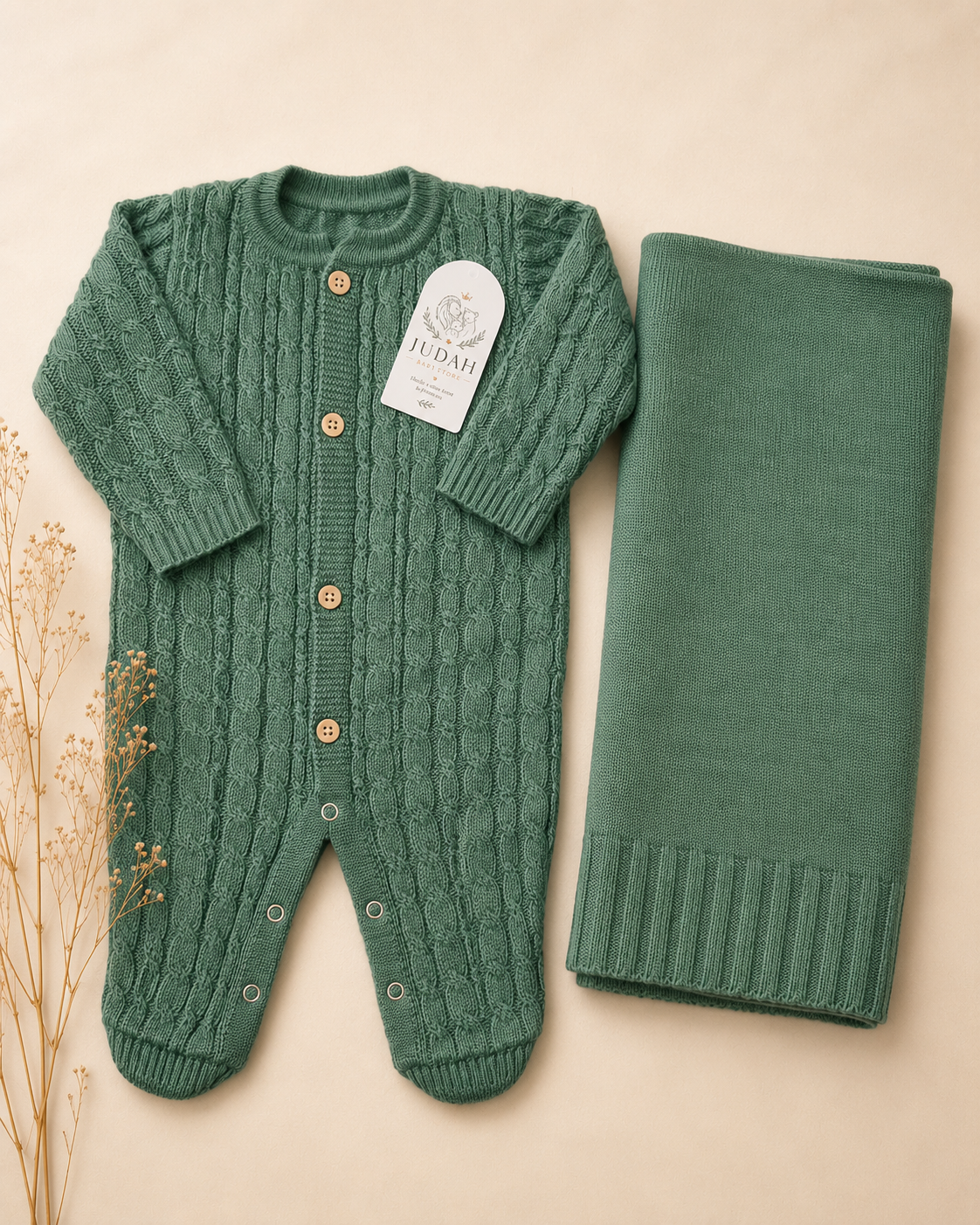 Saída de Maternidade verde oliva 2 peças