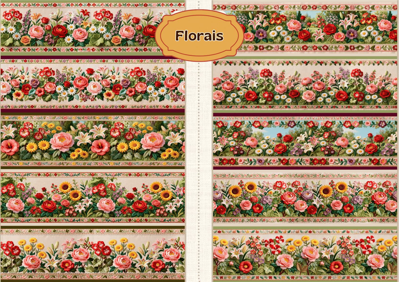 Tricoline Barrados Digitais - Florais