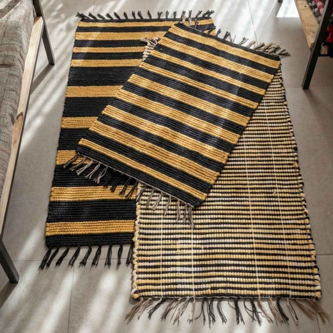 Tapete Artesanal Zebrinha 45x80 cm – KIT 2 unidades (Cores Sortidas)