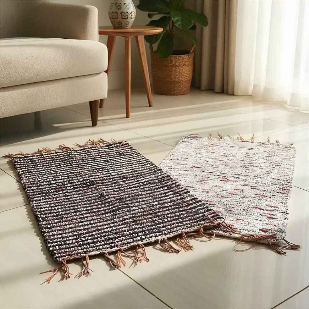 Tapete Artesanal Zebrinha 45x80 cm – KIT 2 unidades (Cores Sortidas)