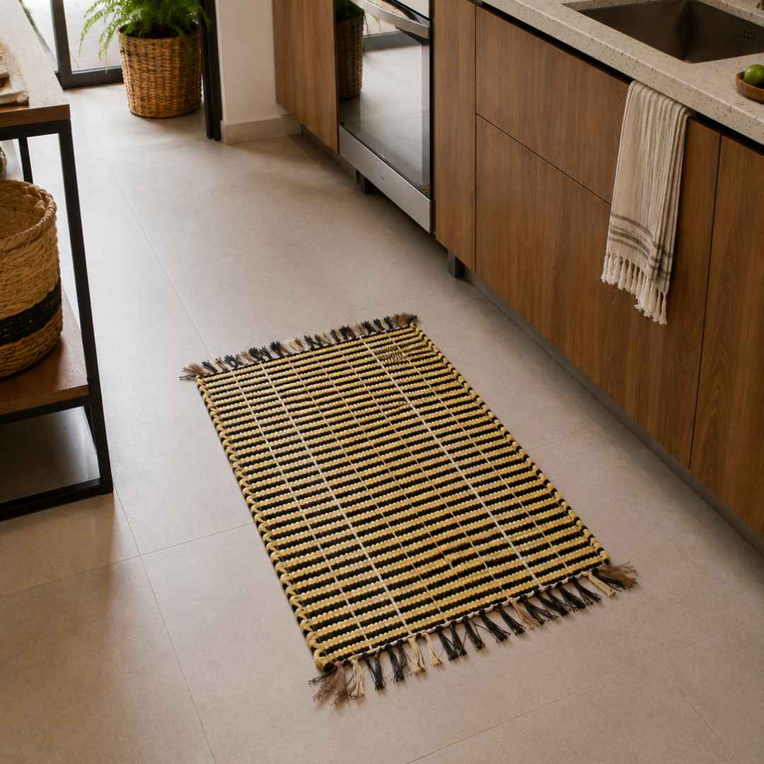 Tapete Artesanal Zebrinha 45x80 cm – KIT 5 unidades (Cores Sortidas)