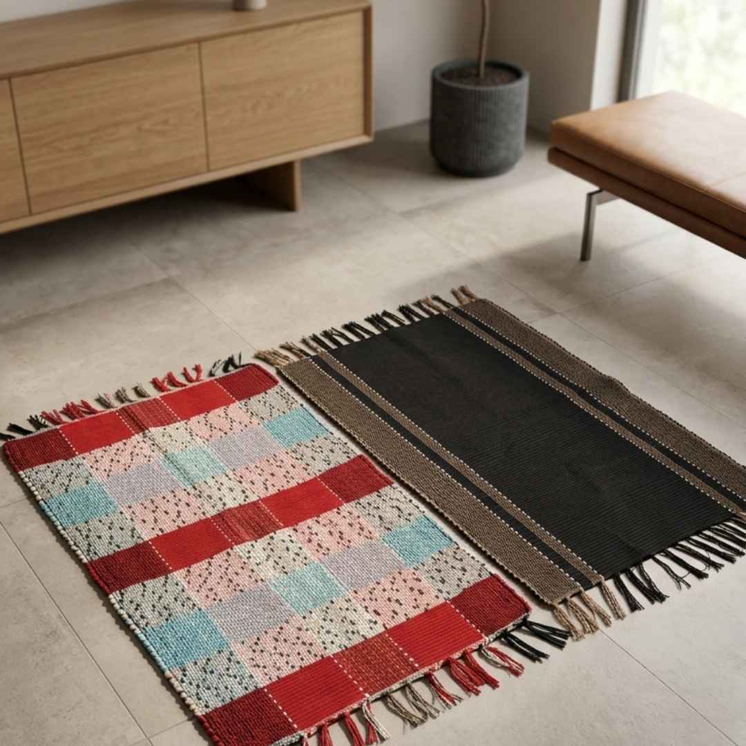 Tapete Artesanal 50x80 cm – KIT 4 unidades (Cores Sortidas)