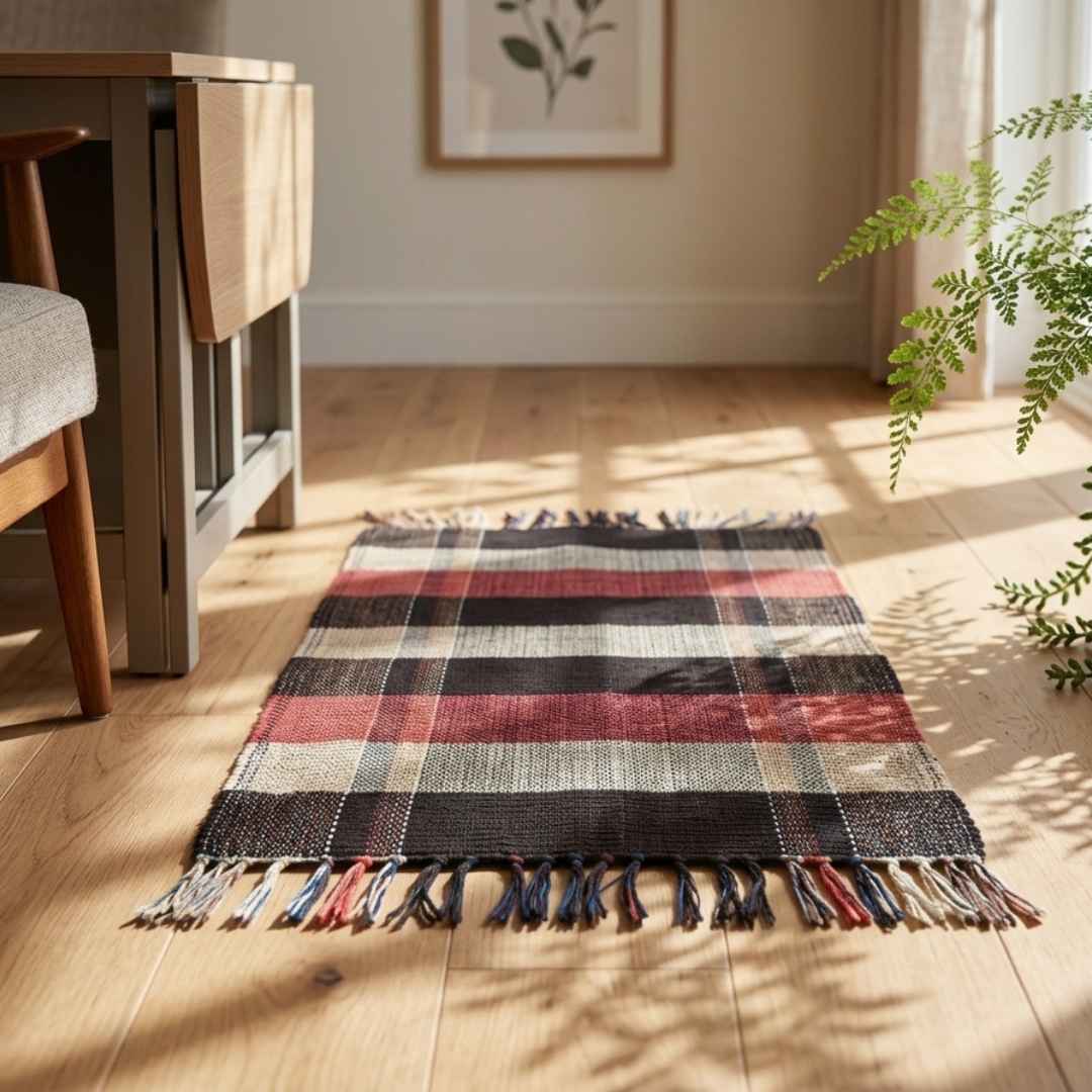 Tapete Artesanal Xadrez Mini 40x60 cm – kIT 6 unidades (Cores Sortidas)