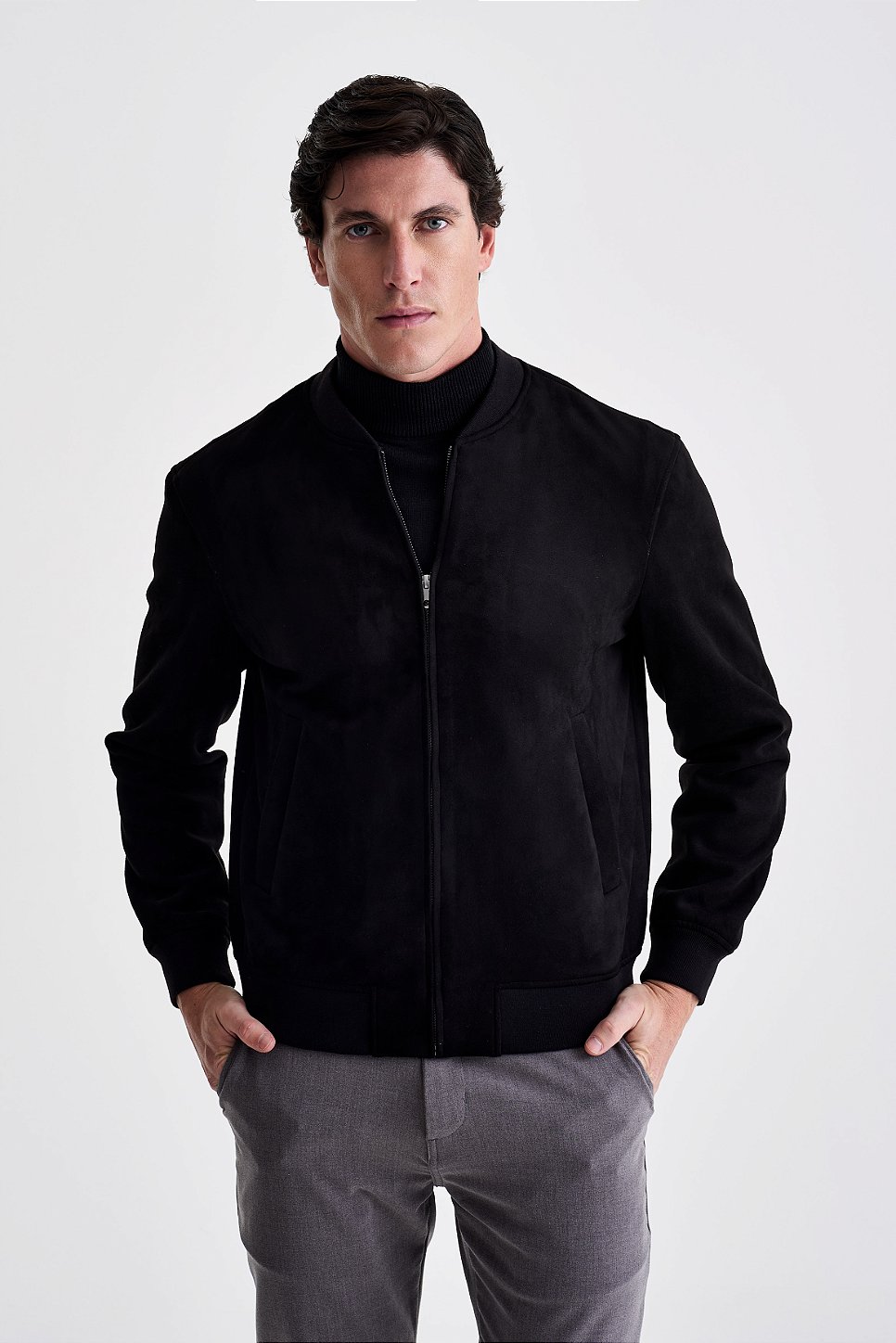 Jaqueta Bomber Suede