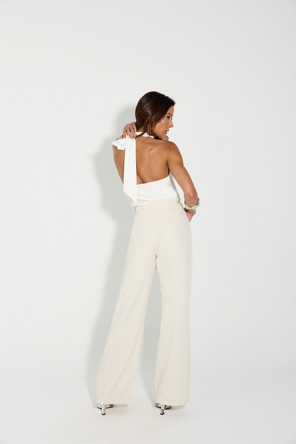 Calça Wide com Pregas