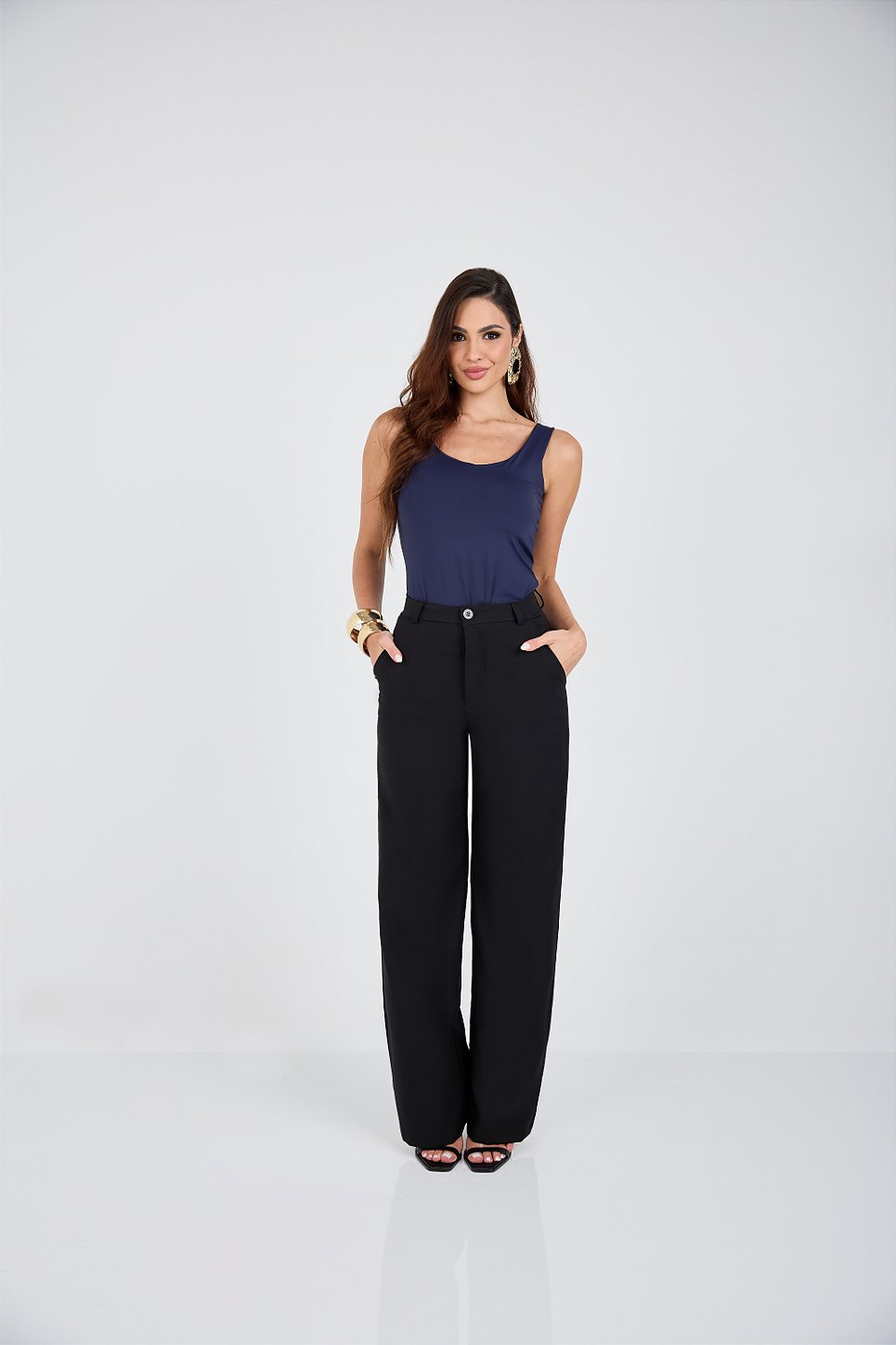 Calça Wide Leg em Alfaiataria