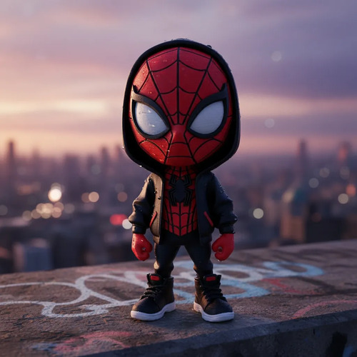 Boneco Homem-aranha Urbano Com Capuz 3d