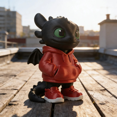 Boneco Banguela Com Moletom Vermelho - Como Treinar Seu Dragão